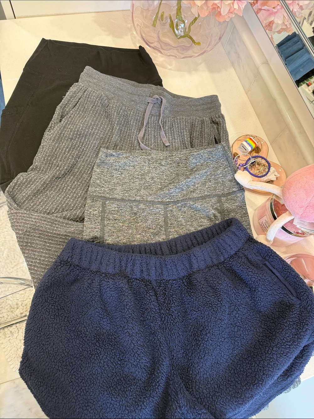 aerie/garage Navy, Gray & Black Cozy pants, boxer and leggings Bundle